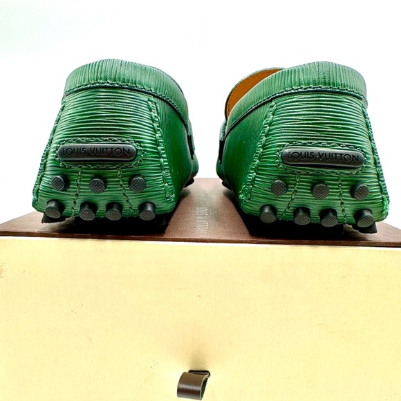 LOUIS VUITTON Hockenheim Epi Leather Driving Moccasins GREEN SZ 9 (US) lv size 8 - Picture 7 of 8